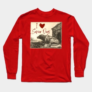 I Love Senior Dogs Long Sleeve T-Shirt